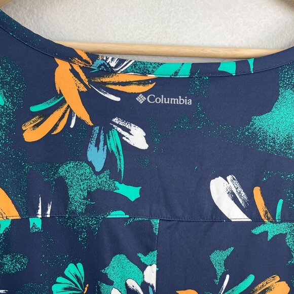 Columbia Womens Plus 3X Floral Sleeveless Dress Omni Wick Chill River Print - Picture 9 of 10